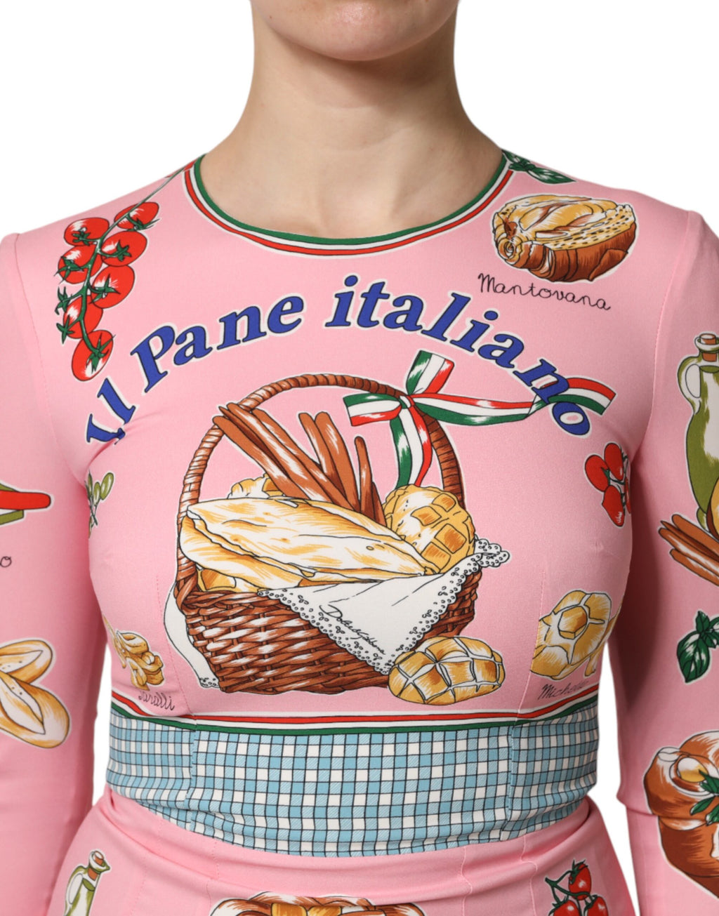 Pink Pastry Print Bodycon Sheath Midi Dress