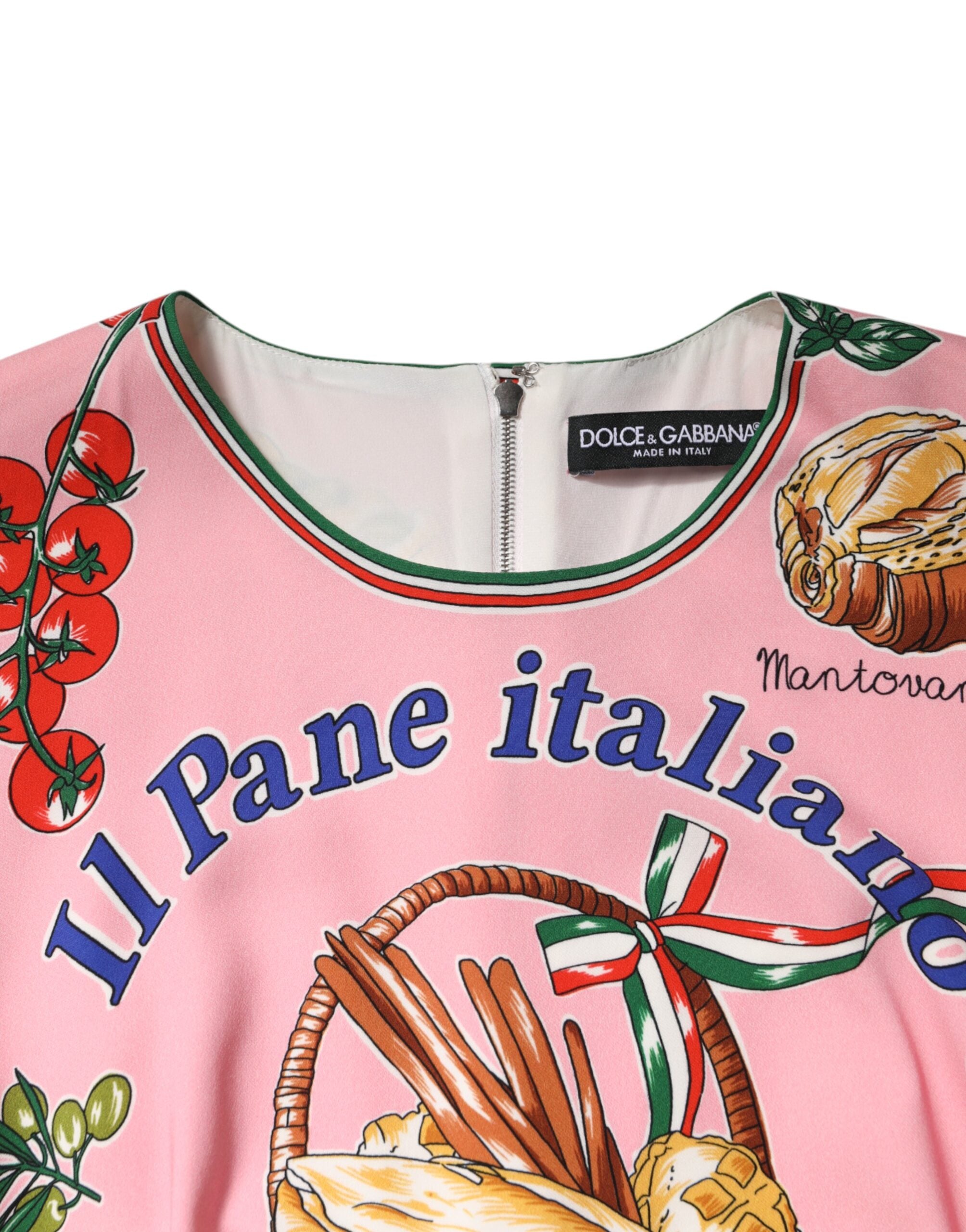 Pink Pastry Print Bodycon Sheath Midi Dress