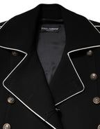 Black Wool Double Breasted Blazer Jacket