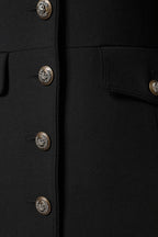 Black Wool Single Breasted Trench Coat Jacket