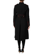 Black Wool Single Breasted Trench Coat Jacket