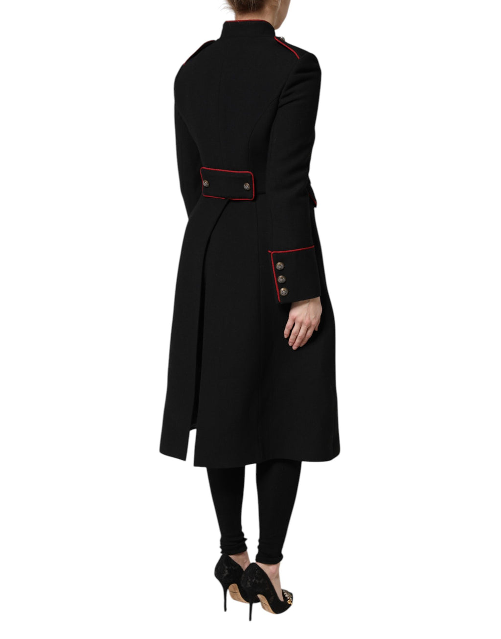 Black Wool Single Breasted Trench Coat Jacket