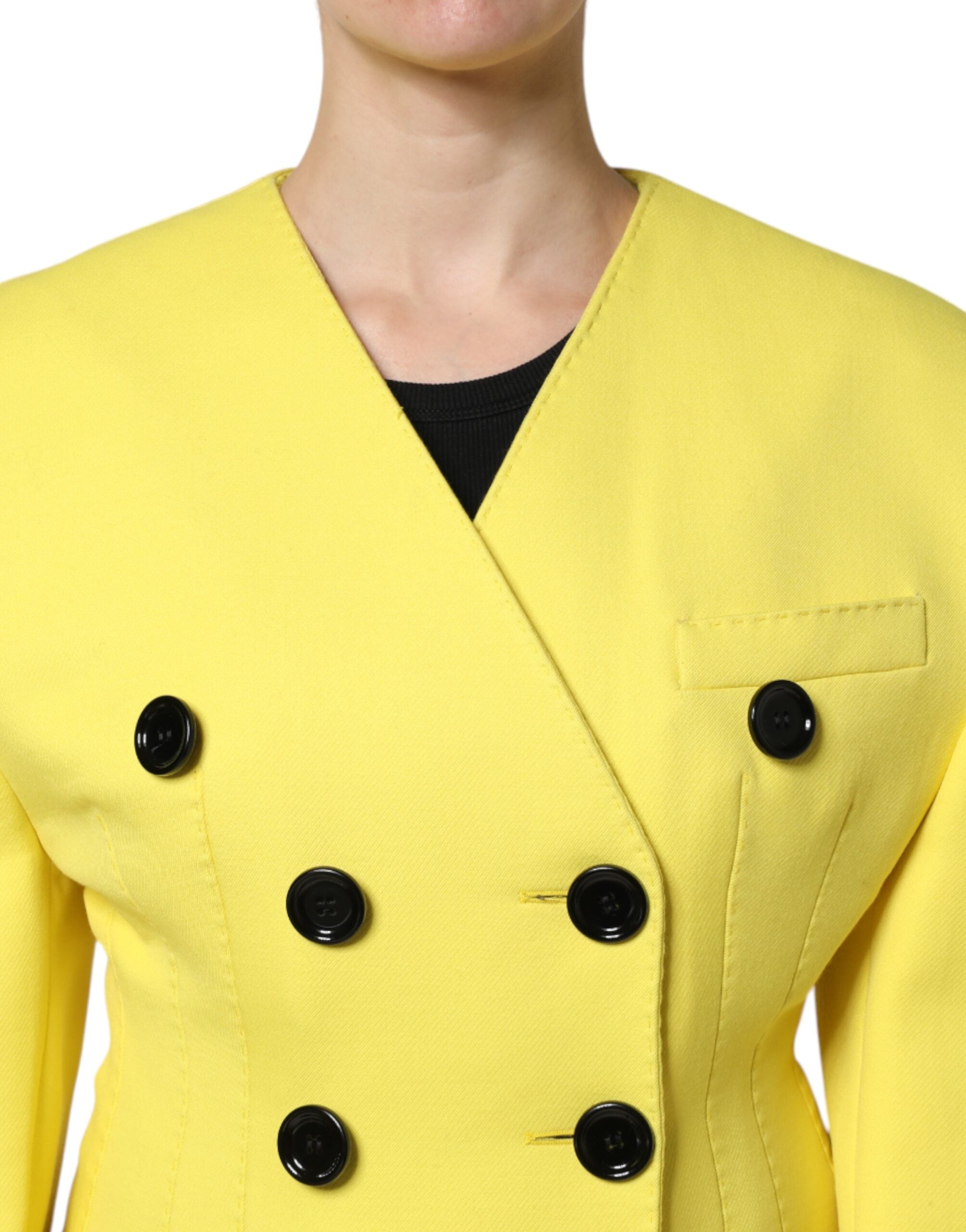 Yellow Double Breasted Trench Coat Jacket