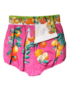 Pink Printed High Waist Hot Pants Shorts