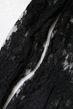 Black Cotton Floral Lace Women Blouse Top