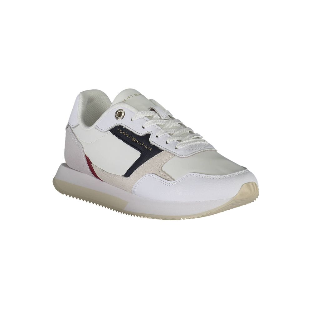 White Polyester Women Sneaker