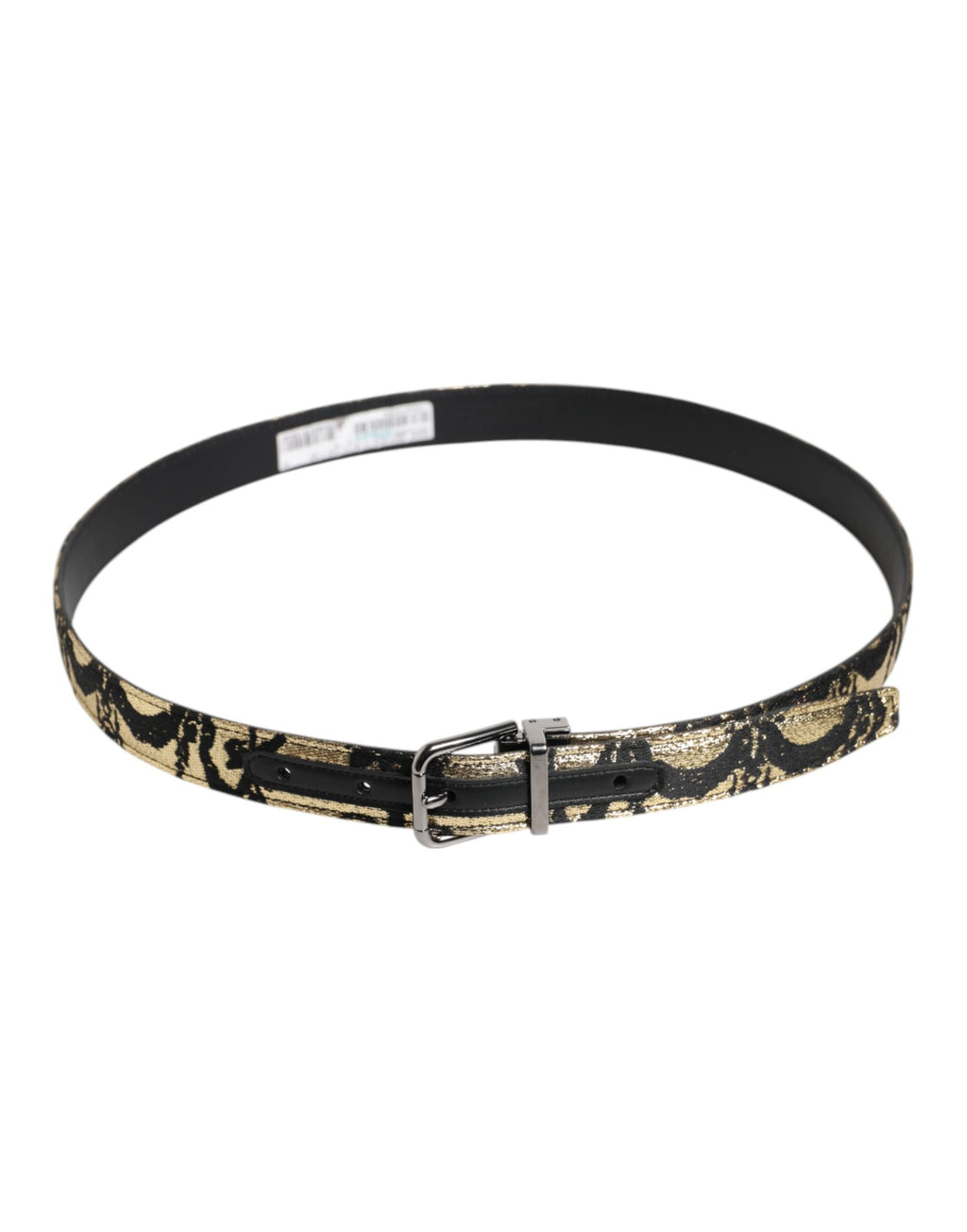 Multicolor Jacquard Leather Metal Buckle Belt