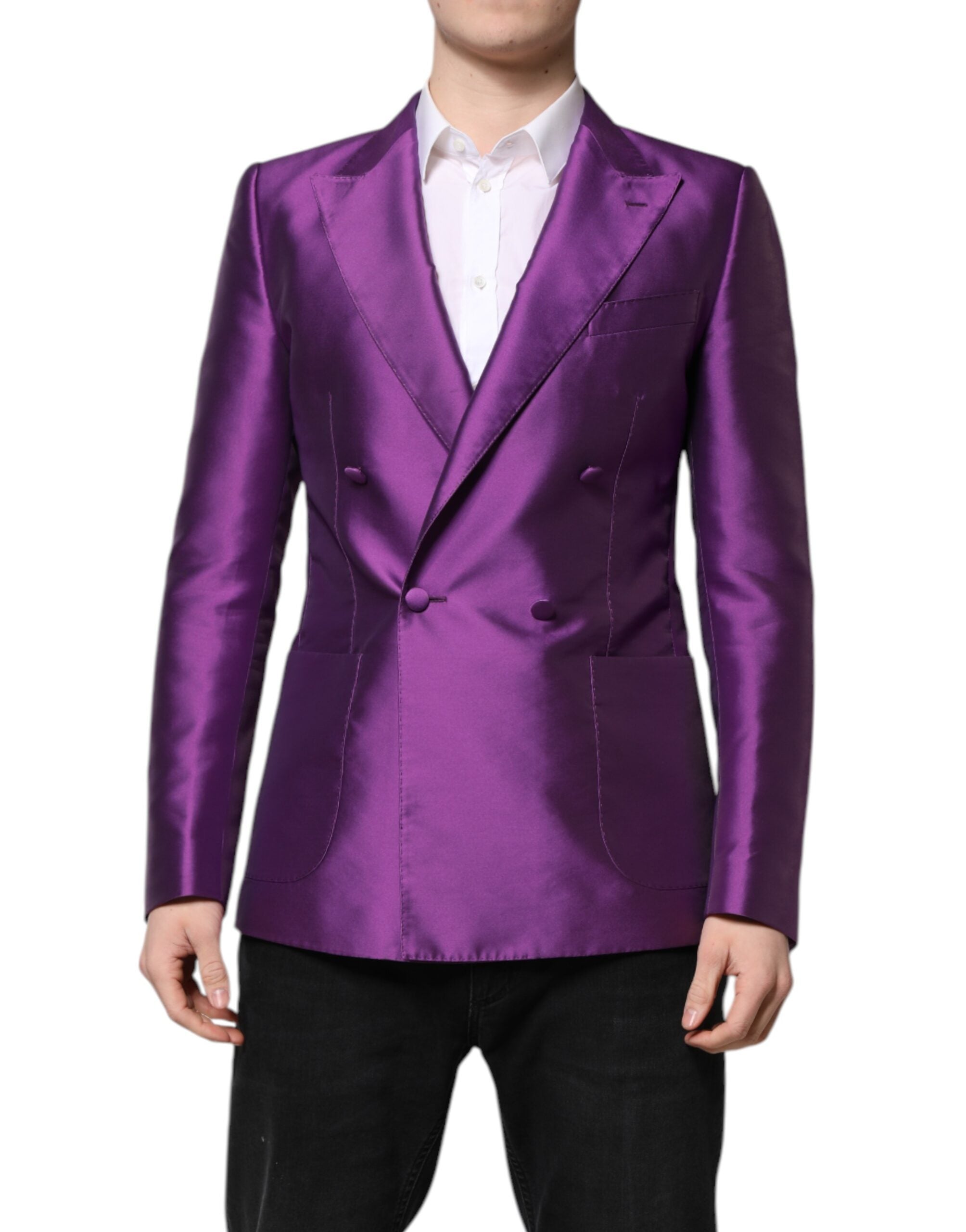 Purple Double Breasted Men Suit Coat Blazer