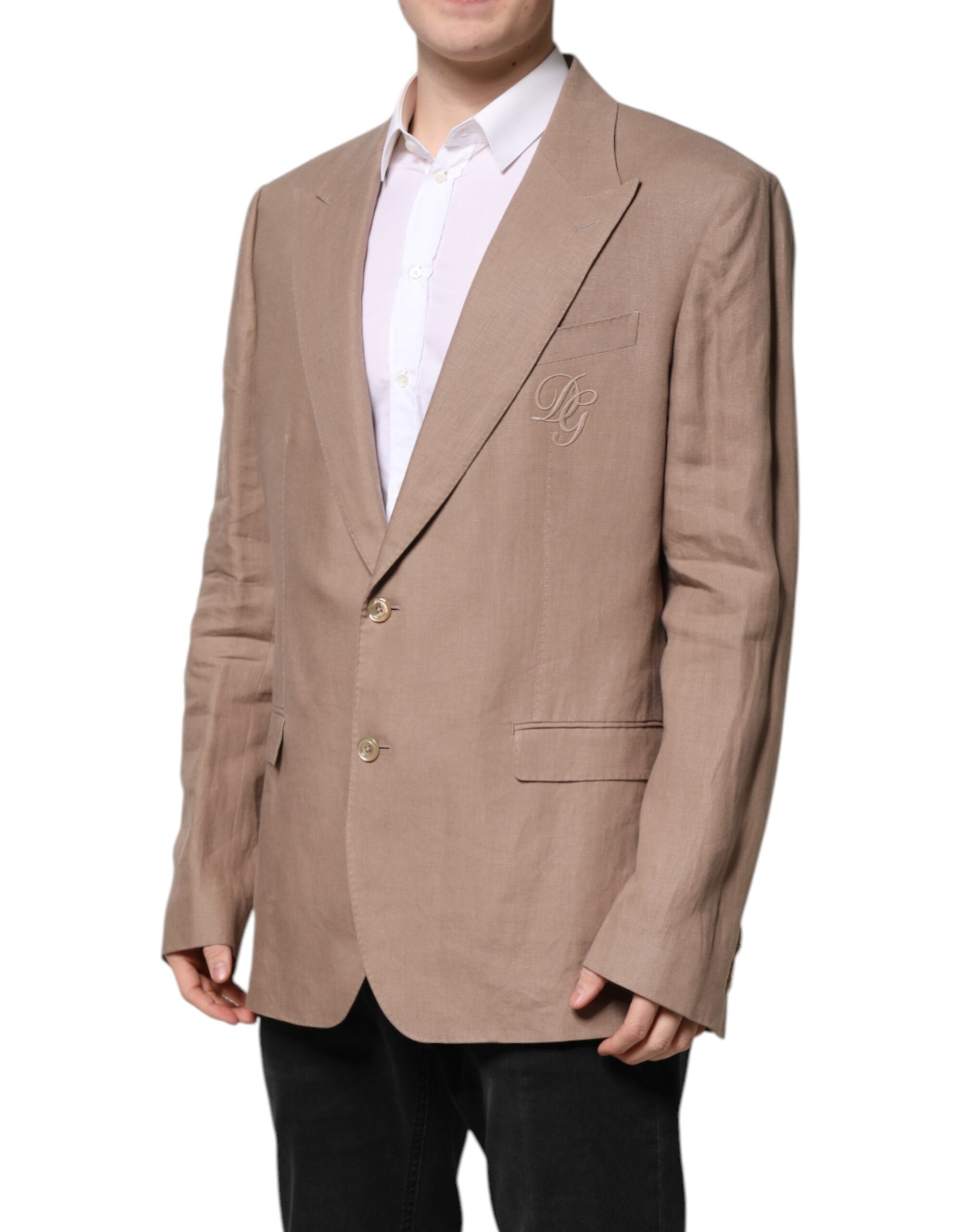 Beige TAORMINA Single Breasted Coat Blazer