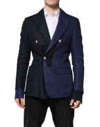 Navy Blue Double Breasted Suit Coat Blazer