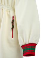 Cream Polyester Hooded Logo Sweatsuit
