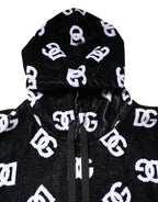 Black DG Cotton Hooded Sleeveless Sweater