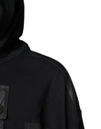 Black Cotton Hooded Sweatshirt Sweater