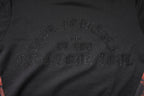 Black Embroidered Crew Neck Pullover Sweater
