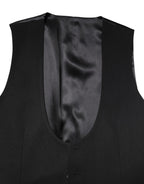 Black Wool Waistcoat Dress Formal Vest