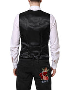 Black Wool Waistcoat Dress Formal Vest
