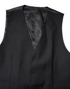 Black Wool Waistcoat Dress Formal Vest