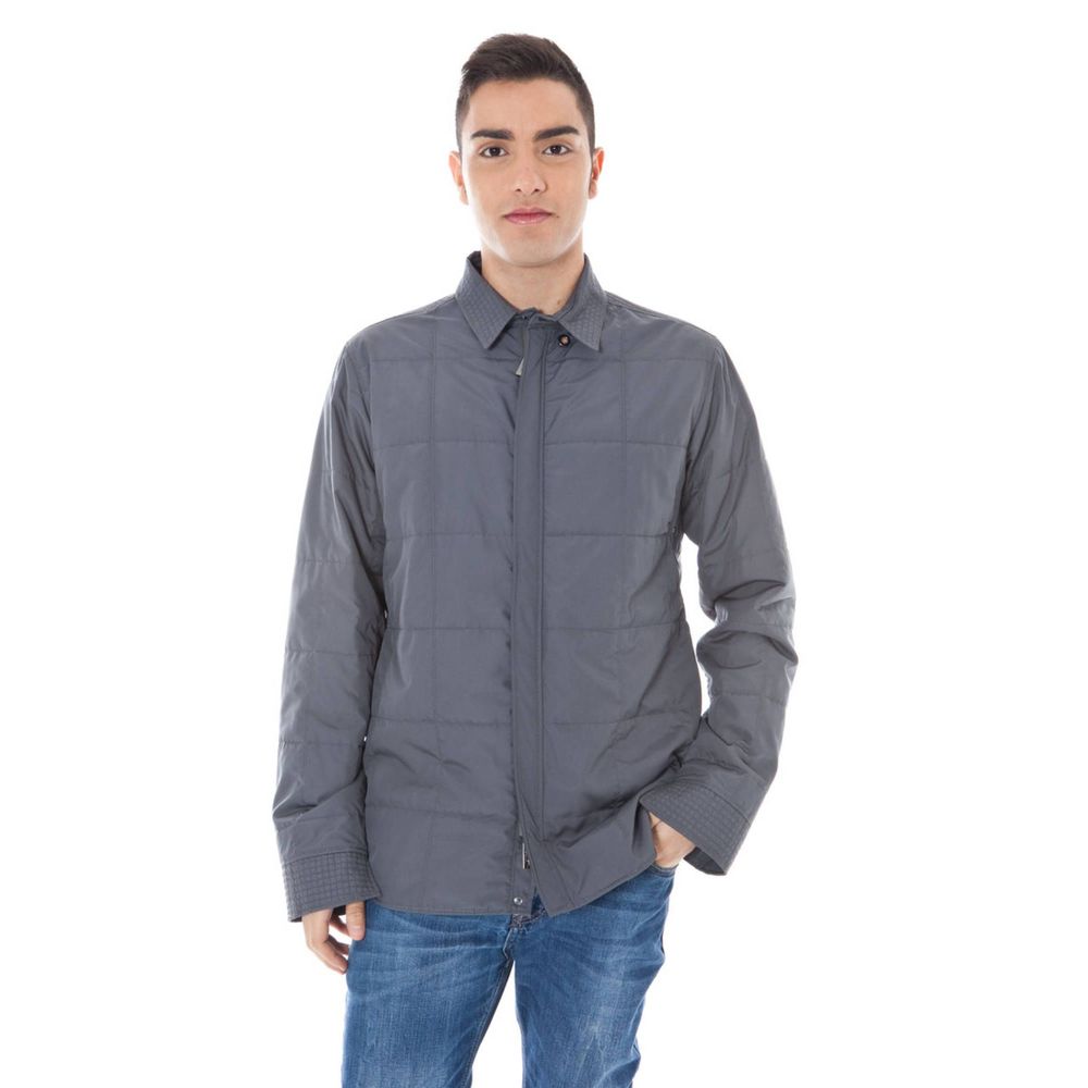 Grigio Polyester Men's Jacket