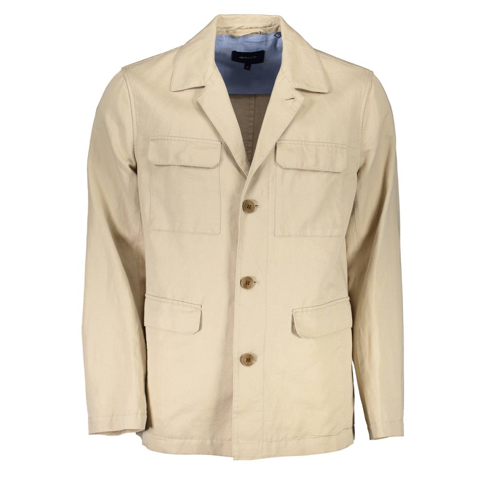 Beige Cotton Men's Jacket