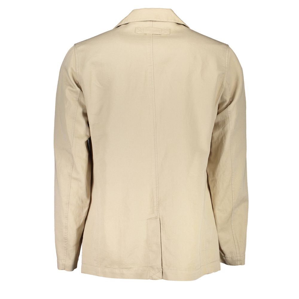 Beige Cotton Men's Jacket