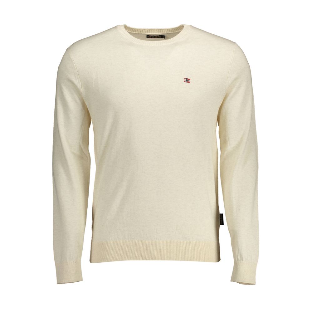 Beige Cotton Men's Long Sleeve Shirt