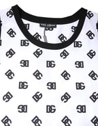 White Polyester Sleeveless DG Logo T-shirt
