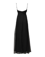 Black Tulle Pearl Sleeveless Long Gown Dress