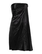 Black Strapless Sheath A-line Mini Dress