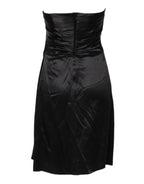 Black Strapless Sheath A-line Mini Dress