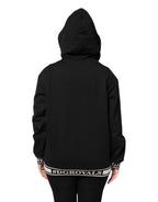 Black Cotton Hooded Full Zip Sweatshirt Sweater