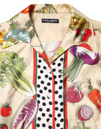 Multicolor Vegetables Silk Long Sleeves Top