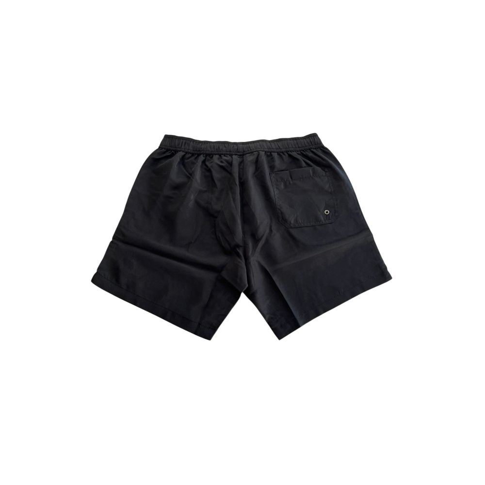 Black Polyester Men's Swim Short