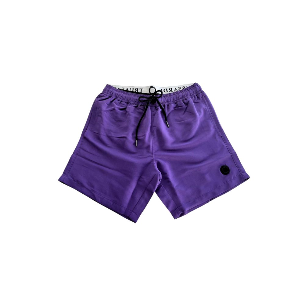 Purple Polyester Men Swim Short
