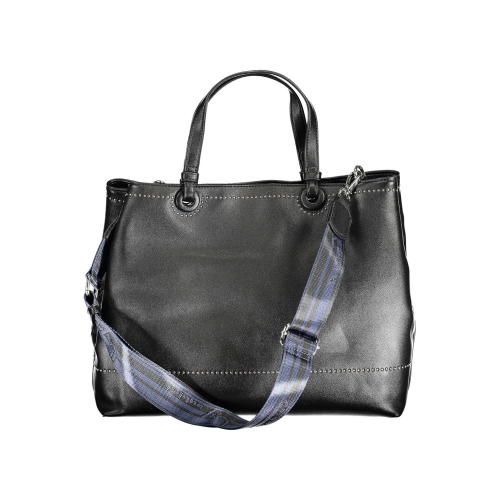 Black Polyurethane Women Handbag