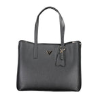 Black Polyurethane Women Shoulder Bag