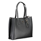 Black Polyurethane Women Shoulder Bag