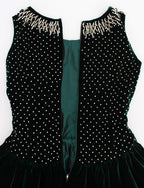 Green Velvet Crystal Long Maxi Dress