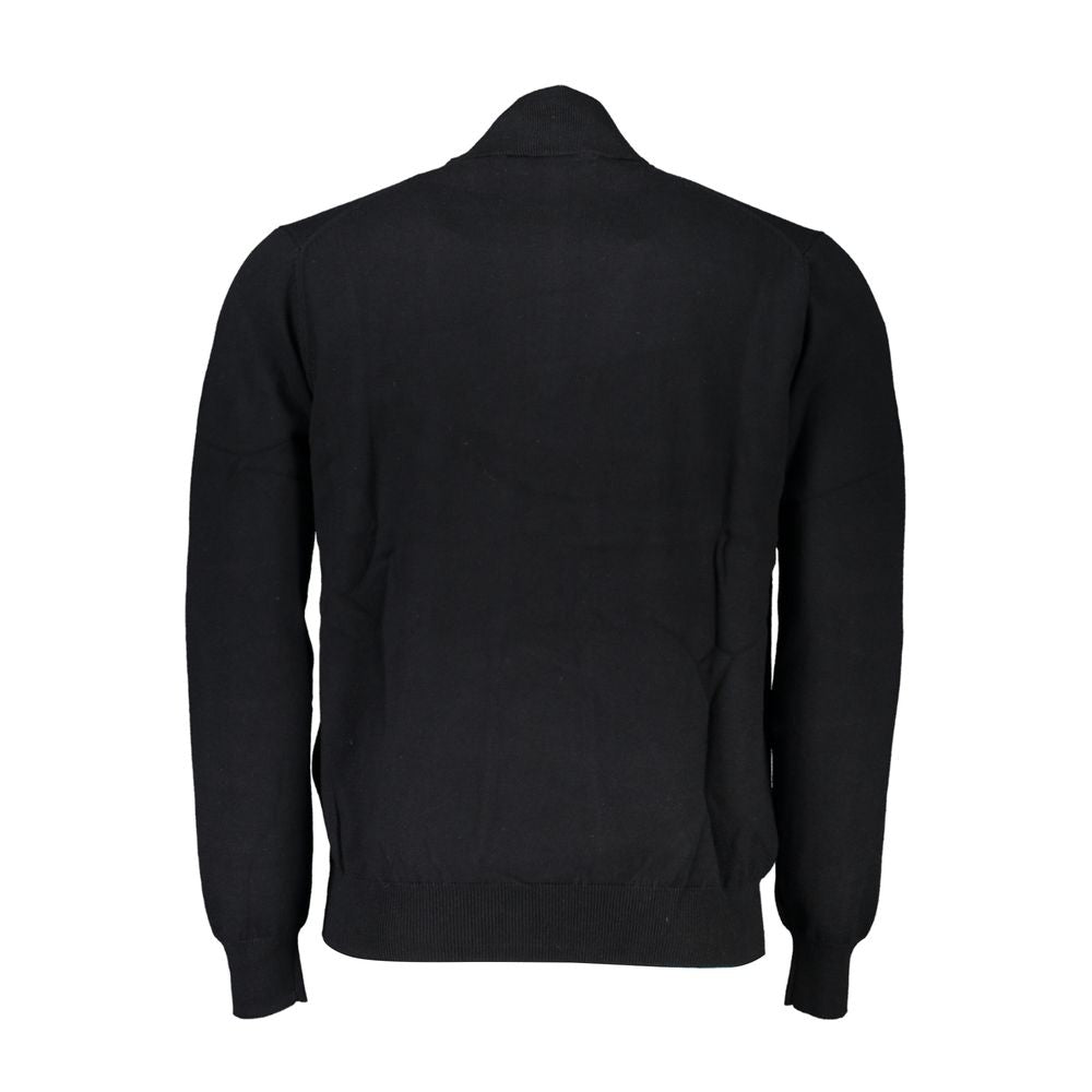 Black Cotton Men Sweater