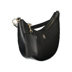 Black Polyurethane Women's Shoulder Bag