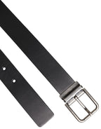 Black Classic Leather Metal Buckle Belt