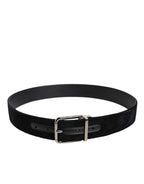 Black Cotton Silver Metal Buckle Belt
