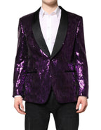 Purple SICILIA Sequin Embellish Coat Jacket