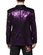 Purple SICILIA Sequin Embellish Coat Jacket