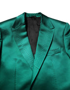Green Silk 3 Piece Single Breasted Suit