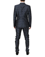 Blue MARTINI Star Jacquard 3 Piece Suit