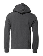 Gray Logo Patch Hooded Sweatshirt Sweater