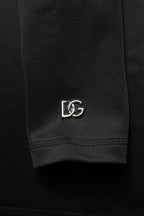 Black Polyester Turtleneck Pullover Sweater