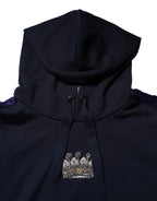 Black Crown Cotton Hooded Sweatshirt Sweater