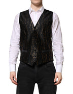 Black Lurex Dress Formal Men Waistcoat Vest