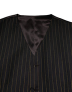 Black Stripes Wool Formal Men Waistcoat Vest